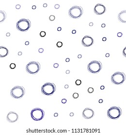Dark Purple vector seamless pattern with spheres. Abstract illustration with colored bubbles in nature style. New design for ad, poster, banner of your website.