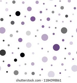 Dark Purple vector seamless pattern with spheres. Blurred bubbles on abstract background with colorful gradient. Trendy design for wallpaper, fabric makers.