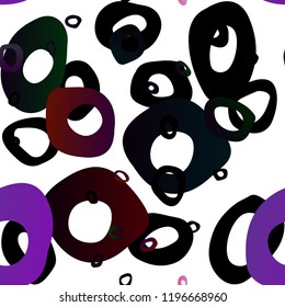 Dark Purple vector seamless pattern with spheres. Modern abstract illustration with colorful water drops. Trendy design for wallpaper, fabric makers.