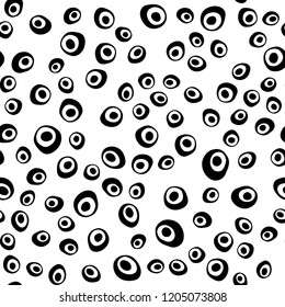 Dark Purple vector seamless pattern with spheres. Glitter abstract illustration with blurred drops of rain. Design for textile, fabric, wallpapers.