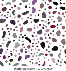 Dark Purple vector seamless pattern with spheres. Modern abstract illustration with colorful water drops. Template for business cards, websites.