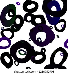 Dark Purple vector seamless pattern with spheres. Glitter abstract illustration with blurred drops of rain. Pattern for design of fabric, wallpapers.