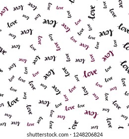 Dark Purple vector seamless pattern with phrase LOVE YOU. Illustration with phrase LOVE YOU for valentine's day. Design for wallpaper, fabric makers.