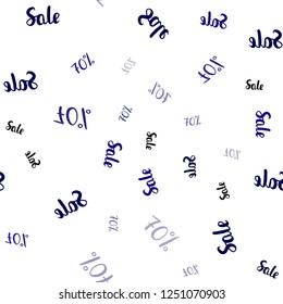 Dark Purple vector seamless pattern with 70 percentage signs. Gradient illustration with discount signs on white backdrop. Backdrop for ads, leaflets of Black Friday.