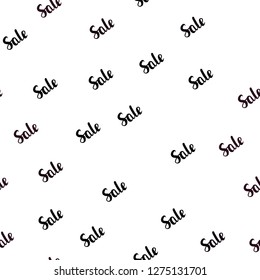 Dark Purple vector seamless pattern with sale signs. Shining colorful illustration with isolated selling prices. Design for business ads, commercials.