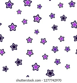 Dark Purple vector seamless pattern with christmas stars. Modern geometrical abstract illustration with stars. Design for textile, fabric, wallpapers.