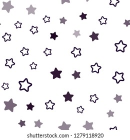 Dark Purple vector seamless pattern with christmas stars. Blurred decorative design in simple style with stars. Pattern for design of fabric, wallpapers.