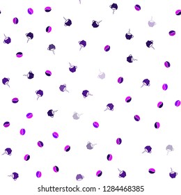 Dark Purple vector seamless pattern with coffee beans, cups. Decorative gradient design of coffee cups and beans. Pattern for ad, booklets, leaflets of restaurants.