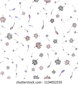 Dark Purple vector seamless sketch texture. Doodle illustration of leaves in Origami style with gradient. The textured pattern for website.