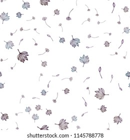 Dark Purple vector seamless sketch cover. Modern geometrical abstract illustration with leaves. Brand new style for your business design.