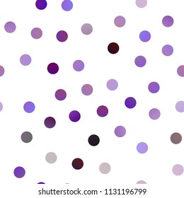 Dark Purple vector seamless template with circles. Illustration with set of shining colorful abstract circles. The pattern can be used for aqua ad, booklets.