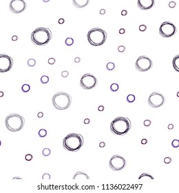 Dark Purple vector seamless template with circles. Blurred decorative design in abstract style with bubbles. Completely new template for your brand book.