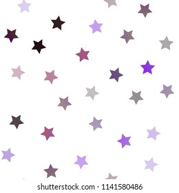 Dark Purple vector seamless template with sky stars. Decorative shining illustration with stars on abstract template. The pattern can be used for websites.