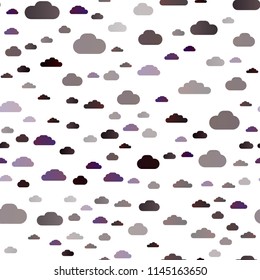 Dark Purple vector seamless template with sky, clouds. Illustration in abstract style with colorful clouds. Template for business cards, websites.