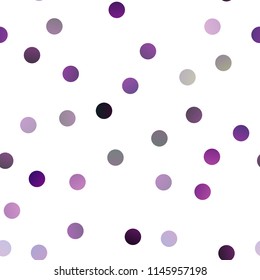 Dark Purple vector seamless template with circles. Modern abstract illustration with colorful water drops. Completely new template for your brand book.