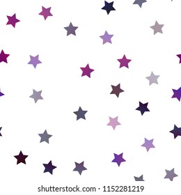 Dark Purple vector seamless template with sky stars. Decorative shining illustration with stars on abstract template. The pattern can be used for websites.