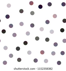 Dark Purple vector seamless template with circles. Blurred bubbles on abstract background with colorful gradient. Pattern can be used as texture of water, rain drops.