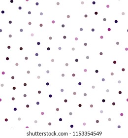 Dark Purple vector seamless template with circles. Modern abstract illustration with colorful water drops. Beautiful design for your business natural advert.