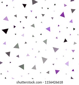 Dark Purple vector seamless template with crystals, triangles. Abstract gradient illustration with triangles. The template can be used as a background.