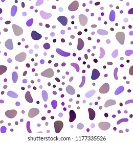 Dark Purple vector seamless template with spots. Blurred decorative design in abstract style with bubbles. Trendy design for wallpaper, fabric makers.