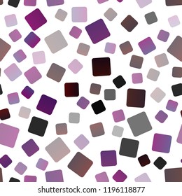 Dark Purple vector seamless template with crystals, rectangles. Beautiful illustration with rectangles and squares. Pattern for commercials.