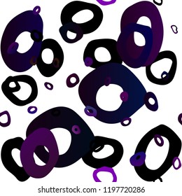 Dark Purple vector seamless template with spots. Glitter abstract illustration with blurred drops of rain. Template for business cards, websites.