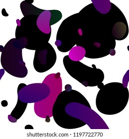 Dark Purple vector seamless template with spots. Abstract illustration with colored bubbles in nature style. Pattern for design of fabric, wallpapers.