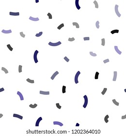 Dark Purple vector seamless template with lines, ovals. Glitter abstract illustration with wry lines. Pattern for your business design.