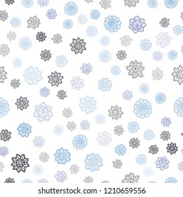 Dark Purple vector seamless template with ice snowflakes. Snow on blurred abstract background with gradient. Template for business cards, websites.