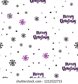 Dark Purple vector seamless template with ice snowflakes. Colorful snowflakes with gradient on abstract background. Template for business cards, websites.