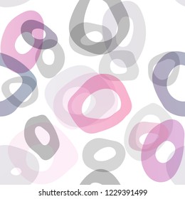 Dark Purple vector seamless template with spots. Illustration with set of shining colorful abstract circles. Pattern for trendy fabric, wallpapers.