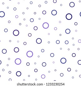 Dark Purple vector seamless template with circles. Beautiful colored illustration with blurred circles in nature style. New design for ad, poster, banner of your website.
