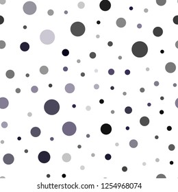 Dark Purple vector seamless template with circles. Blurred bubbles on abstract background with colorful gradient. Pattern for design of fabric, wallpapers.