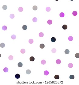 Dark Purple vector seamless template with circles. Blurred decorative design in abstract style with bubbles. The pattern can be used for aqua ad, booklets.