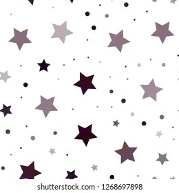 Dark Purple vector seamless template with sky stars. Stars on blurred abstract background with gradient. The pattern can be used for websites.