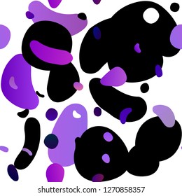 Dark Purple vector seamless template with spots. Blurred decorative design in abstract style with bubbles. Pattern for design of fabric, wallpapers.