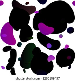 Dark Purple vector seamless template with spots. Modern abstract illustration with colorful water drops. Pattern for design of fabric, wallpapers.