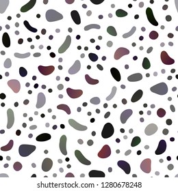 Dark Purple vector seamless template with spots. Modern abstract illustration with colorful water drops. Pattern for trendy fabric, wallpapers.
