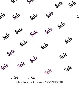 Dark Purple vector seamless template with selling words. Shining colorful illustration with isolated selling prices. Backdrop for super sales on Black Friday.