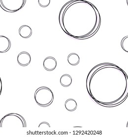Dark Purple vector seamless template with circles. Glitter abstract illustration with blurred drops of rain. Pattern for design of fabric, wallpapers.
