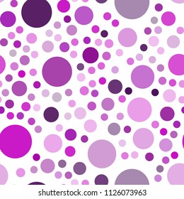 Dark Purple vector seamless texture with disks. Beautiful colored illustration with blurred circles in nature style. Pattern can be used for ads, leaflets.
