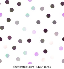 Dark Purple vector seamless texture with disks. Illustration with set of shining colorful abstract circles. The pattern can be used for aqua ad, booklets.