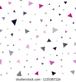 Dark Purple vector seamless texture in triangular style. Illustration with set of colorful triangles. Pattern for commercials.