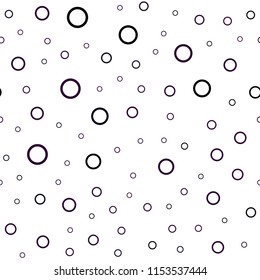 Dark Purple vector seamless texture with disks. Beautiful colored illustration with blurred circles in nature style. Completely new template for your brand book.