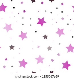 Dark Purple vector seamless texture with beautiful stars. Modern geometrical abstract illustration with stars. The pattern can be used for new year ad, booklets.