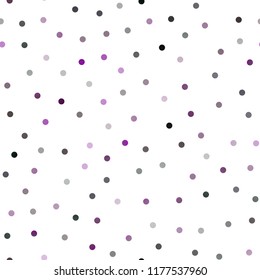 Dark Purple vector seamless texture with disks. Blurred decorative design in abstract style with bubbles. The pattern can be used for aqua ad, booklets.