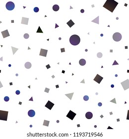 Dark Purple vector seamless texture in poly style with circles, cubes. Abstract illustration with colorful dots, lines, cubes. Trendy design for wallpaper, fabric makers.