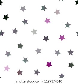 Dark Purple vector seamless texture with beautiful stars. Blurred decorative design in simple style with stars. The pattern can be used for new year ad, booklets.