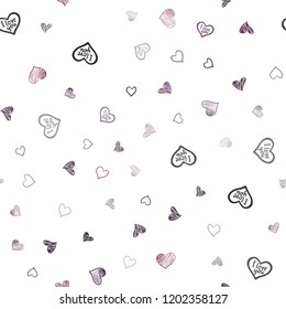 Dark Purple vector seamless texture with lovely hearts. Hearts on blurred abstract background with colorful gradient. Pattern can be used for valentine's ad, booklets.