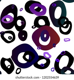 Dark Purple vector seamless texture with disks. Colorful illustration with blurred circles in nature style. Template for business cards, websites.
